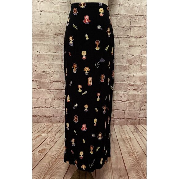 Vintage David Dart Womens S Midi Skirt Pop Art Lady Hair Salon Made in USA - Picture 2 of 5